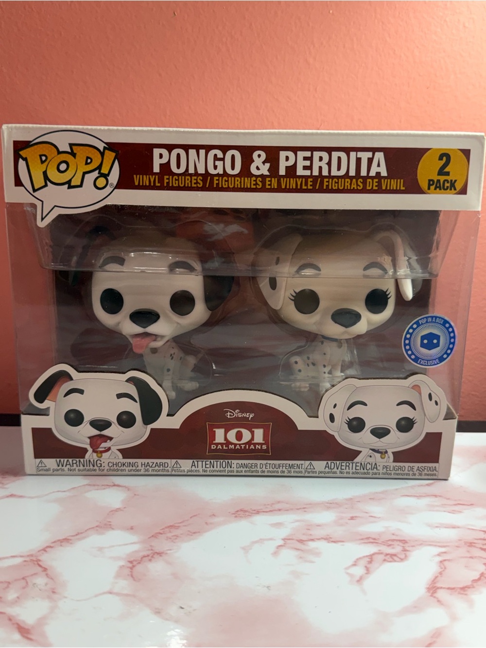 Funko POP! Pongo & Perdita 2-Pack Vinyl Figures - White, Black, Brown